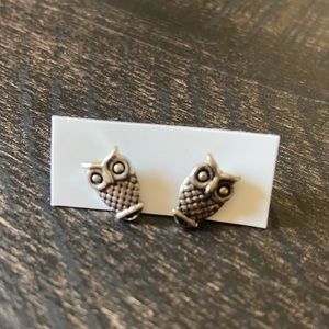 Silver Owl Studs